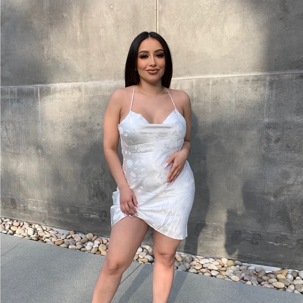White Satin Dress
